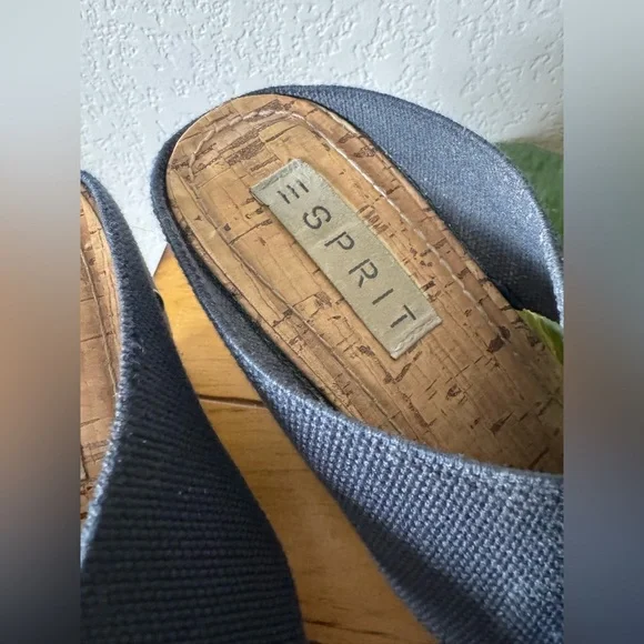 Esprit Dark Blue Wedge Studded Sandals - Picture 5 of 10